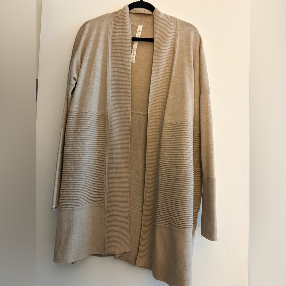 Lululemon Athletica Beige Open-Front Cardigan